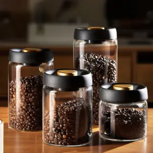 Ultimate Vacuum Seal Coffee Storage Canister – Airtight Glass Food Jar (500–1800ml)