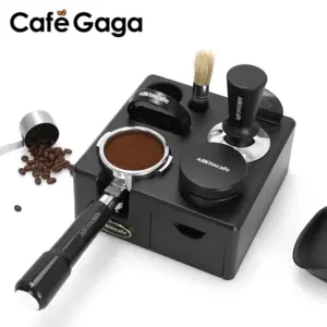 Essential Coffee Tamping Station – Professional Espresso Tamper Stand with Drawer for Organized Workflow